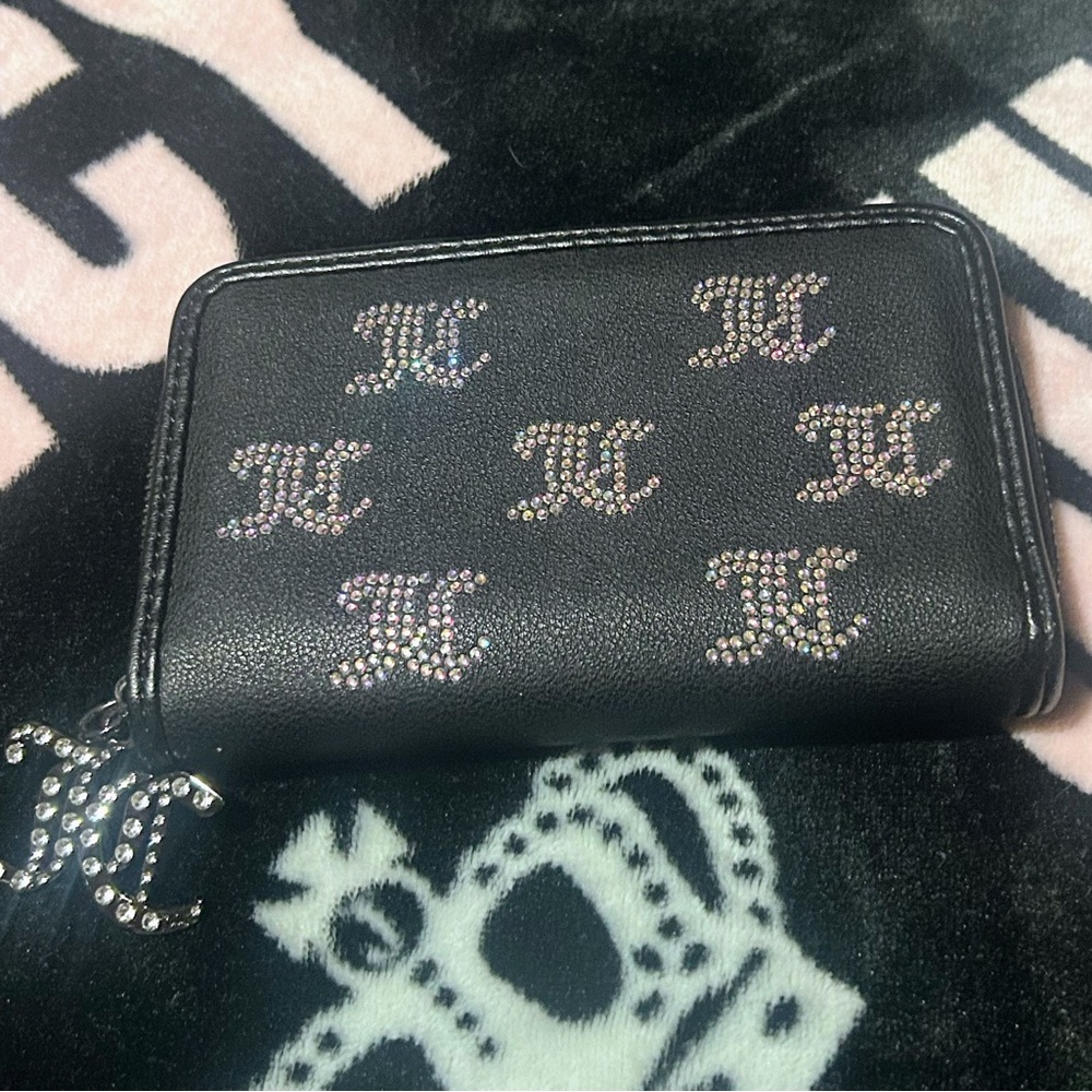 JUICY COUTURE Black Crystal-Embellished Wallet
